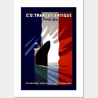 Vintage Travel Poster - Transatlantic Ocean Voyage Posters and Art